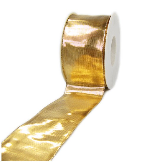 Goldband - GLORY: 60mm breit / 25m-Rolle, mit Drahtkante.