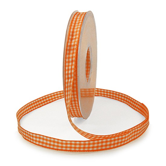 Landhauskaro, orange: 10mm breit / 25m-Rolle