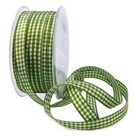 Landhauskaro, moosgrün-weiss: 10mm breit / 25m-Rolle Landhauskaro, moosgrün-weiss: 10mm breit / 25m-Rolle