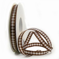 Karoband, braun-weiss: 10mm breit / 25m-Rolle Karoband, braun-weiss: 10mm breit / 25m-Rolle