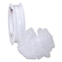 Ziehschleifenband VENEDIG: 25mm breit / 25m-Rolle, weiss Ziehschleifenband VENEDIG: 25mm breit / 25m-Rolle, weiss