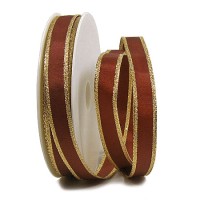 Dekorband-Classic: 15mm breit / 25m-Rolle, braun-gold Dekorband-Classic: 15mm breit / 25m-Rolle, braun-gold