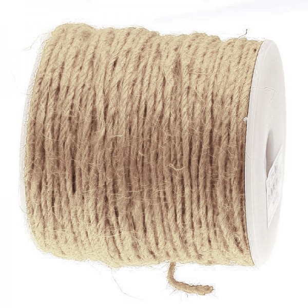 Jutekordel, natur: 2mm breit / 100m-Rolle.