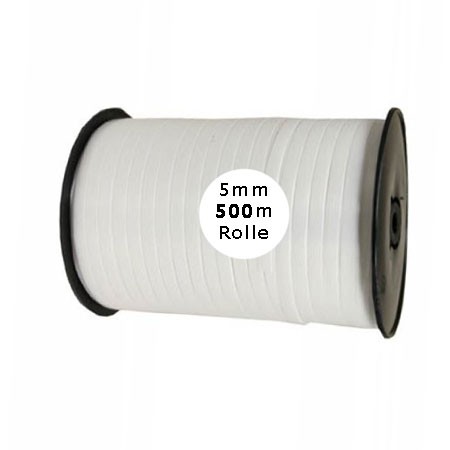 Ringelband: 5mm breit / 500m-Rolle, weiss